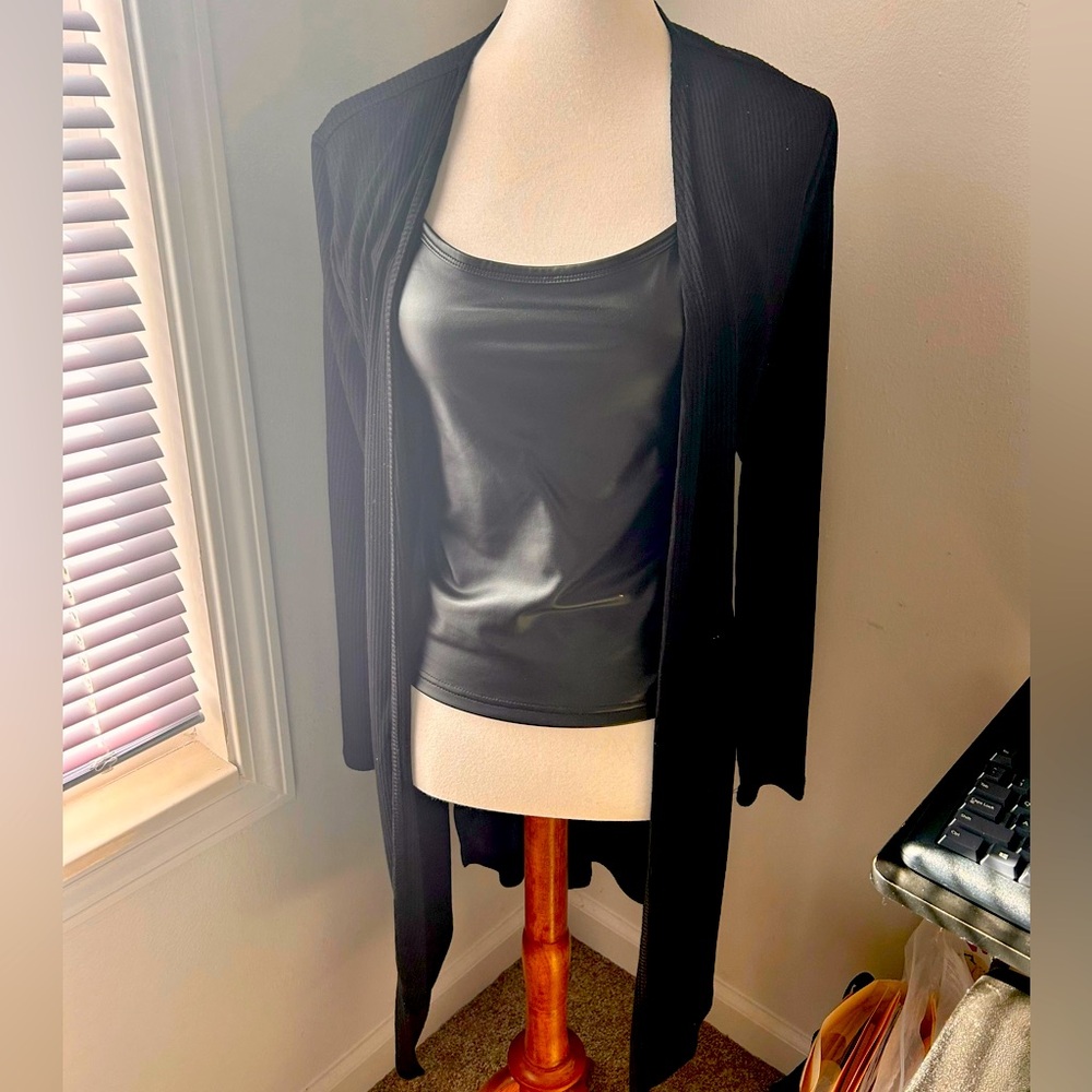 Cardigan Sweater with Side Slits
